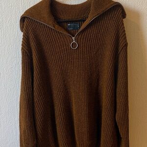 ASOS Brown Quarter Zip Sweater